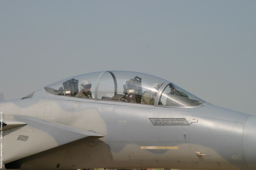In the cockpit during filming of Fighter Pilot: Operation Red Flag.